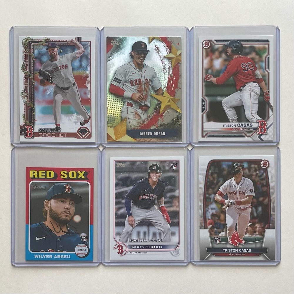 Lot of 6 Boston Red Sox Topps MLB Baseball Cards
